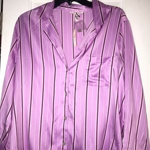 NWT VS Satin(feel) button down pj top